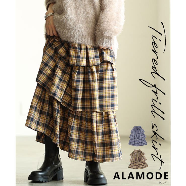 スイート×トラッドなタータンチェックティアードフリルスカート レディース | Sawa a la mode | 詳細画像1 