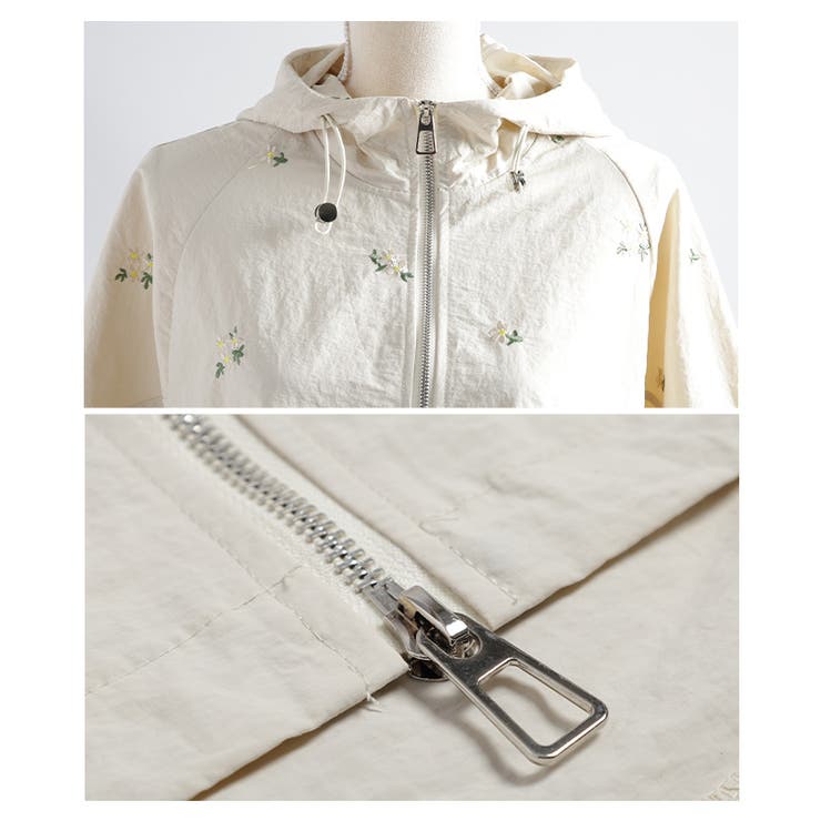 繊細な甘さ漂う花柄刺繍撥水加工マウンテンパーカー レディース ファッション | Sawa a la mode | 詳細画像23 