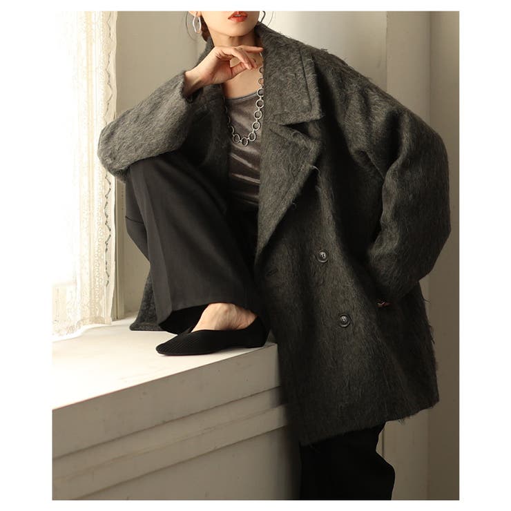 シーズンムード高まるコクーンシルエットシャギーコート レディース ファッション | Sawa a la mode | 詳細画像17 