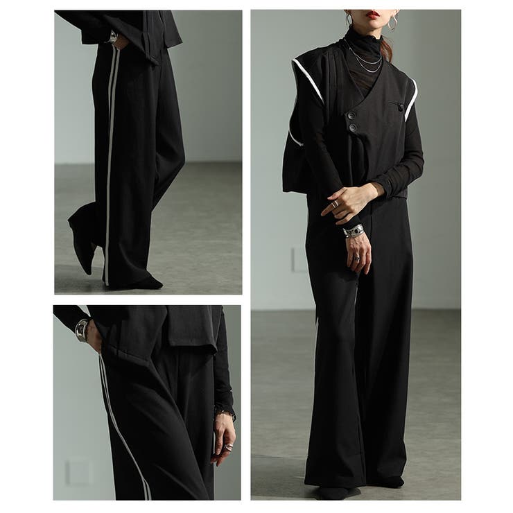 大人スポーティーなサイドラインワイドパンツ レディース ファッション | Sawa a la mode | 詳細画像17 