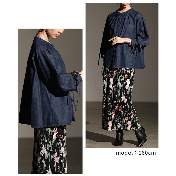 遊び心ある袖口リボン＆スリットデニムブラウス レディース ファッション | Sawa a la mode | 詳細画像15 
