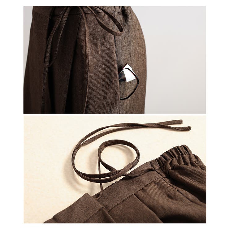 体型カバーラップデザインワイドパンツ 美脚 レディース | Sawa a la mode | 詳細画像19 