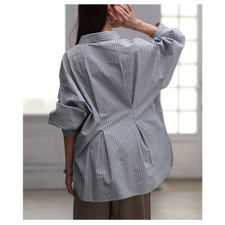 大人のきちんとモードスタイルをつくるストライプウエストタックシャツ レディース … | Sawa a la mode | 詳細画像12 