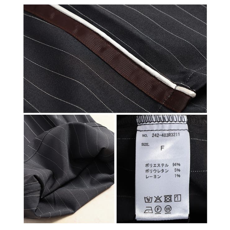 ラクして毎日映えるサイドラインピンストライプパンツ レディース ボトムス | Sawa a la mode | 詳細画像20 