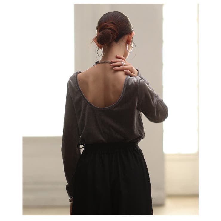 後ろ姿で差をつけるシアーベロアバックオープンプルオーバー レディース ファッション | Sawa a la mode | 詳細画像16 