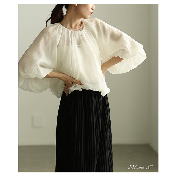 ふわり心ときめくオーガンジーバルーンシルエットブラウス レディース ファッション | Sawa a la mode | 詳細画像2 