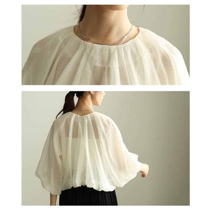 ふわり心ときめくオーガンジーバルーンシルエットブラウス レディース ファッション | Sawa a la mode | 詳細画像5 