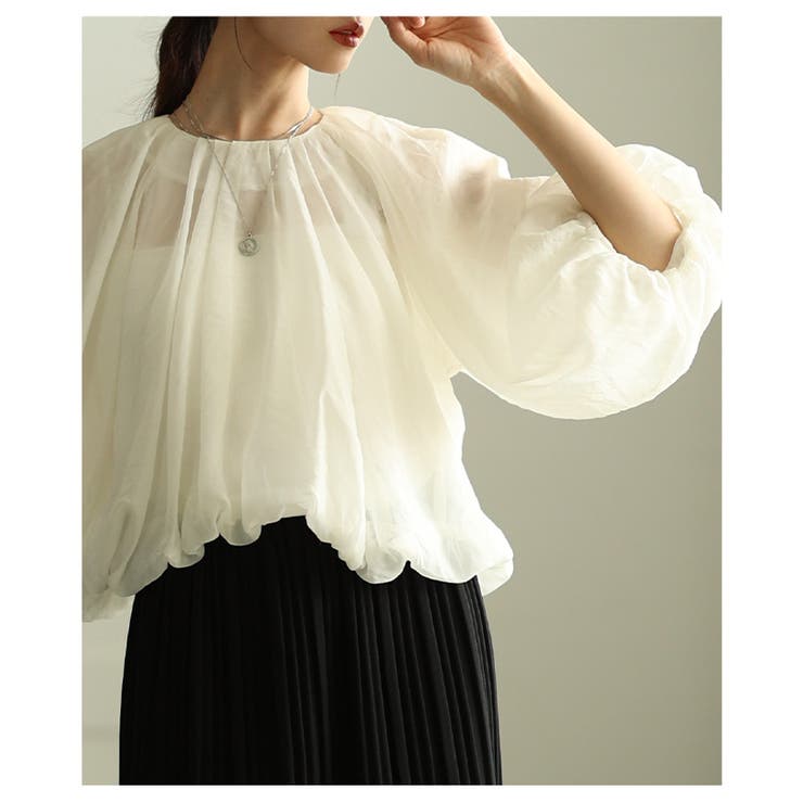 ふわり心ときめくオーガンジーバルーンシルエットブラウス レディース ファッション | Sawa a la mode | 詳細画像7 