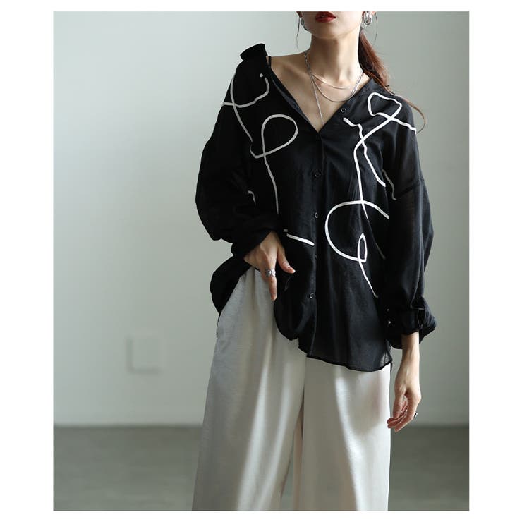 表情を豊かにするランダムコード刺繍シアーシャツ レディース ファッション | Sawa a la mode | 詳細画像12 