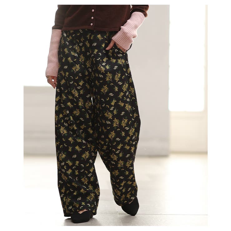 ポジティブコーデが決まる小花柄プリントワイドパンツ レディース ファッション | Sawa a la mode | 詳細画像4 