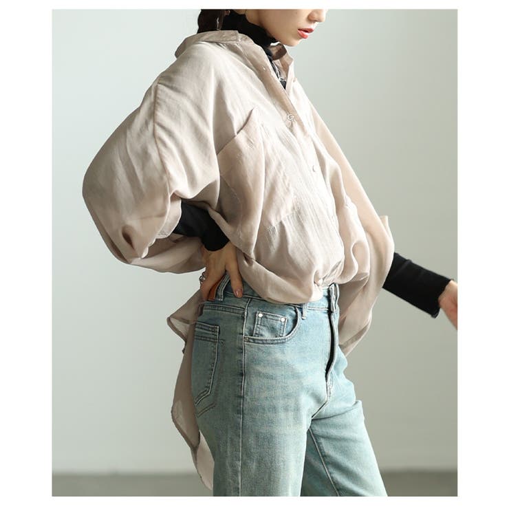 光と影で魅せるニュアンスカラードルマンシアーシャツ レディース ファッション | Sawa a la mode | 詳細画像8 