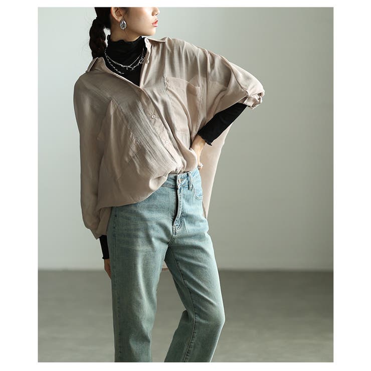 光と影で魅せるニュアンスカラードルマンシアーシャツ レディース ファッション | Sawa a la mode | 詳細画像11 