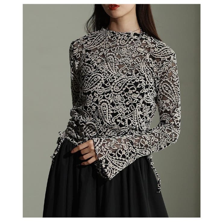 主役級のモード感纏うペイズリー柄メッシュカットソー レディース ファッション | Sawa a la mode | 詳細画像8 