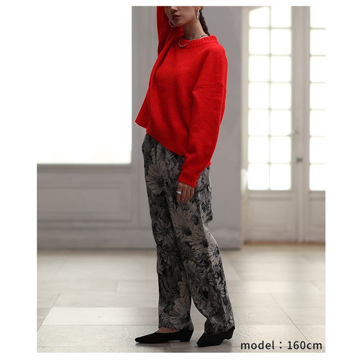 大人ハンサムなフラワージャガードワイドパンツ レディース ファッション | Sawa a la mode | 詳細画像13 