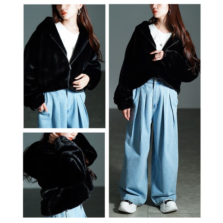 思わず触れたくなるエコファーフード付ジャケット レディース ファッション | Sawa a la mode | 詳細画像17 