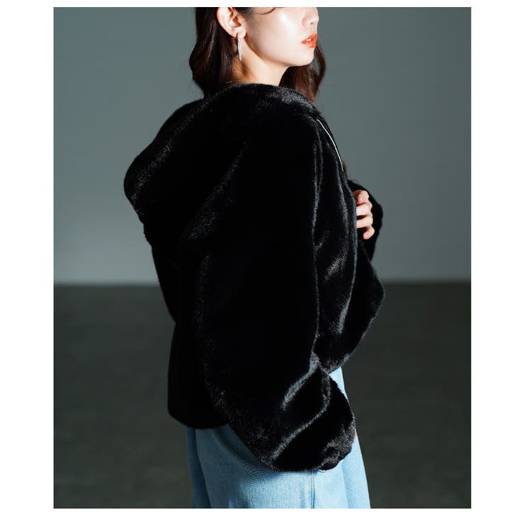 思わず触れたくなるエコファーフード付ジャケット レディース ファッション | Sawa a la mode | 詳細画像22 