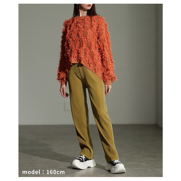 セルフカットできるリブストレートパンツ 美脚 レディース | Sawa a la mode | 詳細画像7 