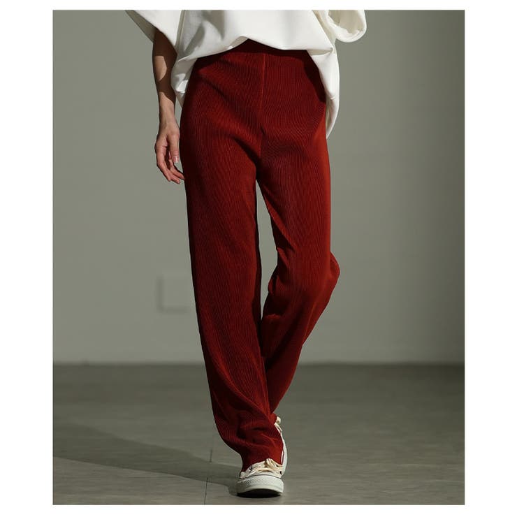 セルフカットできるリブストレートパンツ 美脚 レディース | Sawa a la mode | 詳細画像12 