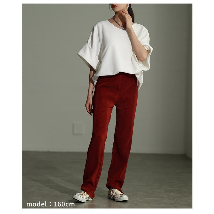 セルフカットできるリブストレートパンツ 美脚 レディース | Sawa a la mode | 詳細画像13 