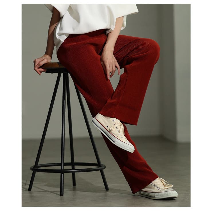 セルフカットできるリブストレートパンツ 美脚 レディース | Sawa a la mode | 詳細画像14 