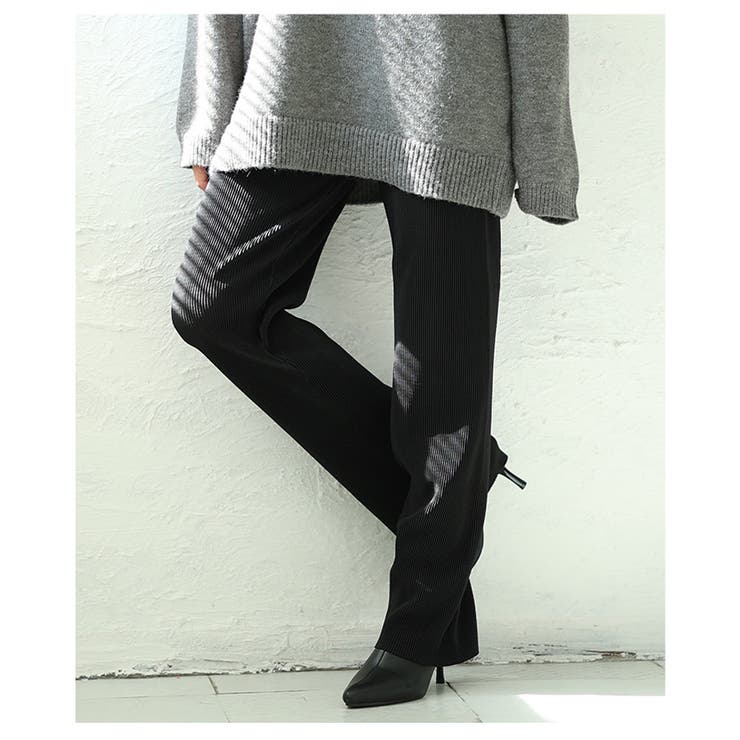 セルフカットできるリブストレートパンツ 美脚 レディース | Sawa a la mode | 詳細画像15 