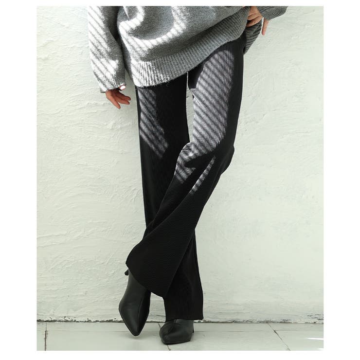 セルフカットできるリブストレートパンツ 美脚 レディース | Sawa a la mode | 詳細画像16 