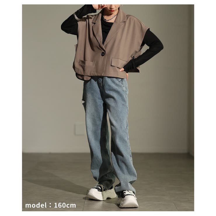 一点投入でオシャレ見えなショート丈ジレ風ジャケット レディース ファッション | Sawa a la mode | 詳細画像7 