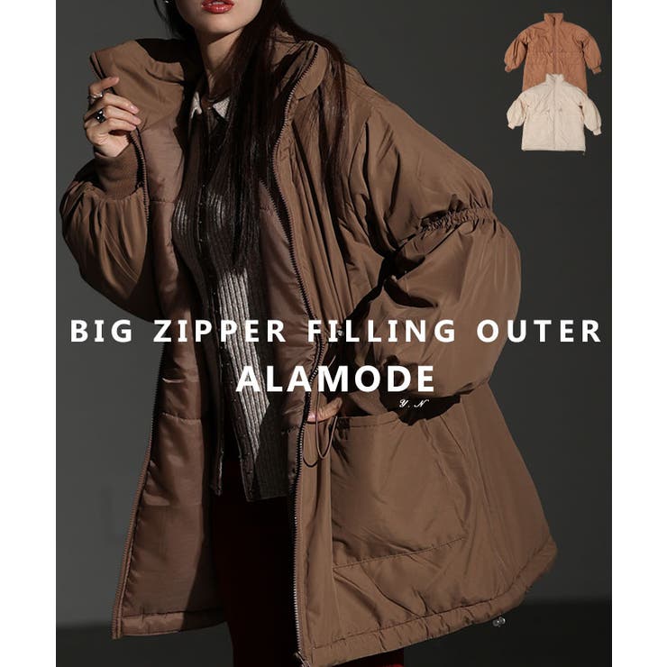 シルエットを変えて楽しめるスタンドネック中綿ウエストドロストコート レディース | Sawa a la mode | 詳細画像1 