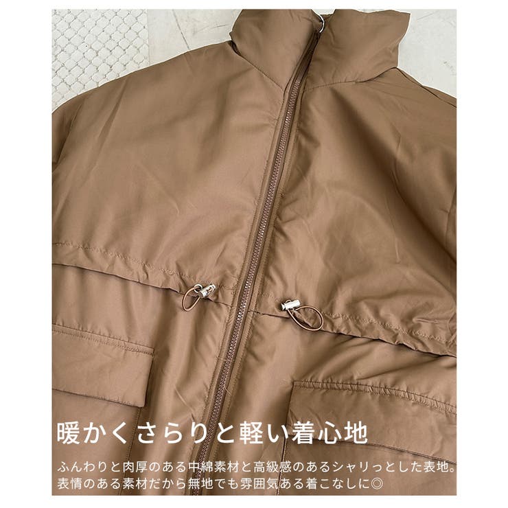 シルエットを変えて楽しめるスタンドネック中綿ウエストドロストコート レディース | Sawa a la mode | 詳細画像11 