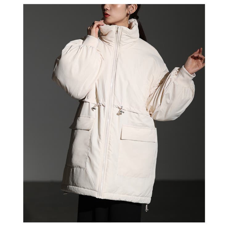 シルエットを変えて楽しめるスタンドネック中綿ウエストドロストコート レディース | Sawa a la mode | 詳細画像14 