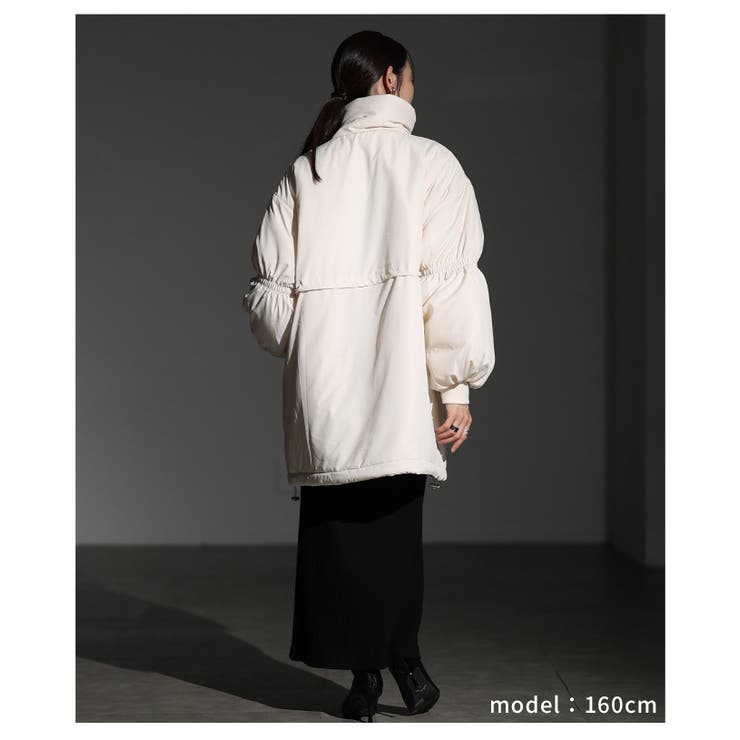 シルエットを変えて楽しめるスタンドネック中綿ウエストドロストコート レディース | Sawa a la mode | 詳細画像18 