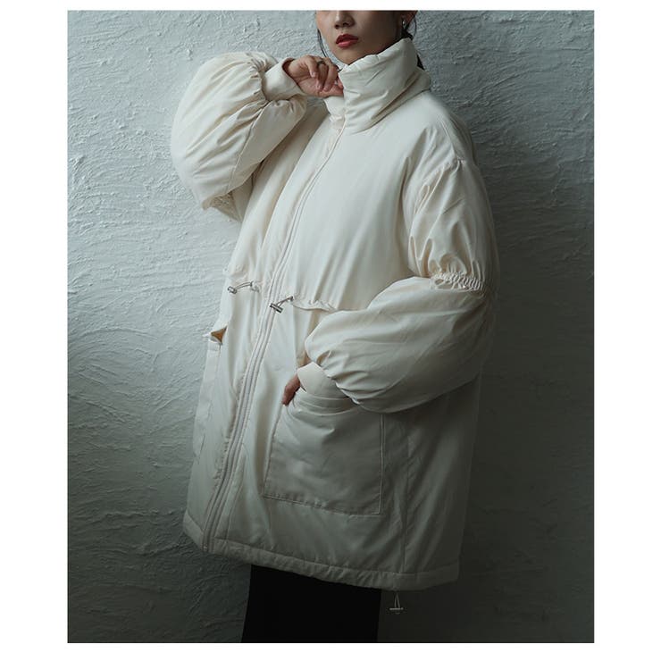 シルエットを変えて楽しめるスタンドネック中綿ウエストドロストコート レディース | Sawa a la mode | 詳細画像21 