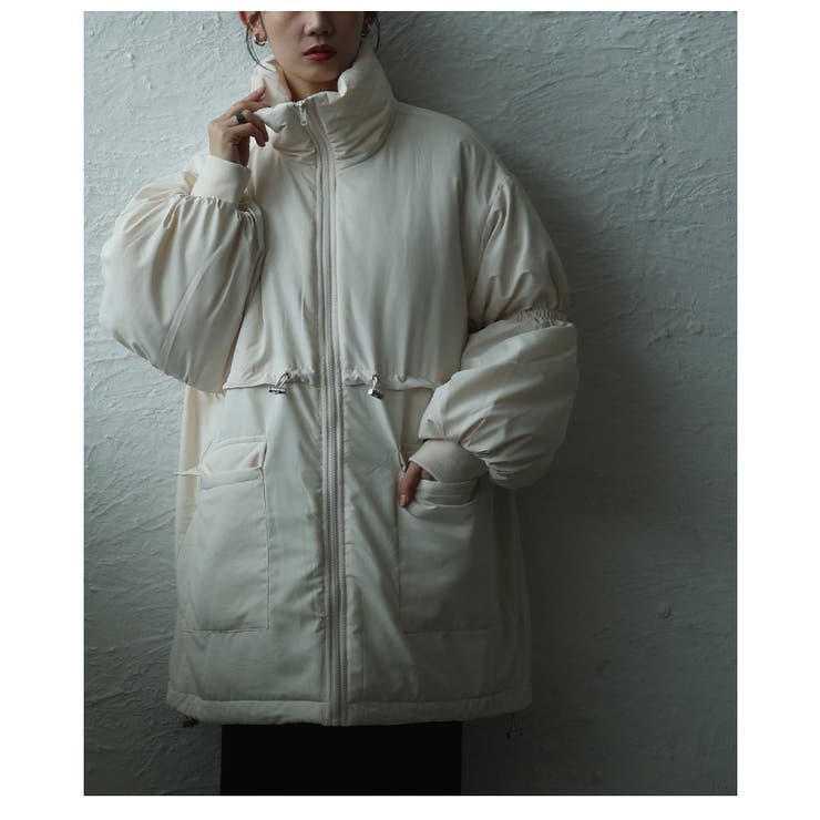 シルエットを変えて楽しめるスタンドネック中綿ウエストドロストコート レディース | Sawa a la mode | 詳細画像22 