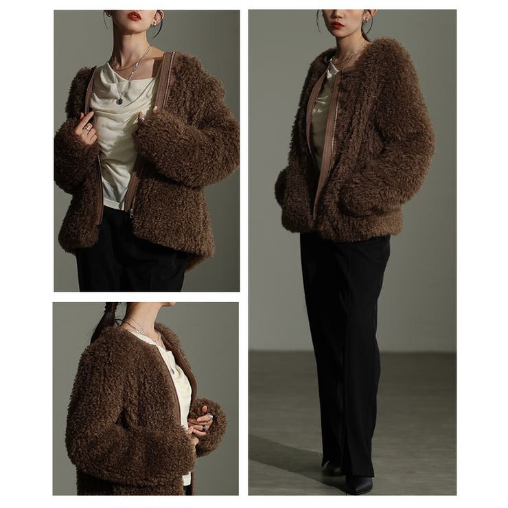 シーズンムードを高めるフェイクファージャケット レディース ファッション | Sawa a la mode | 詳細画像17 