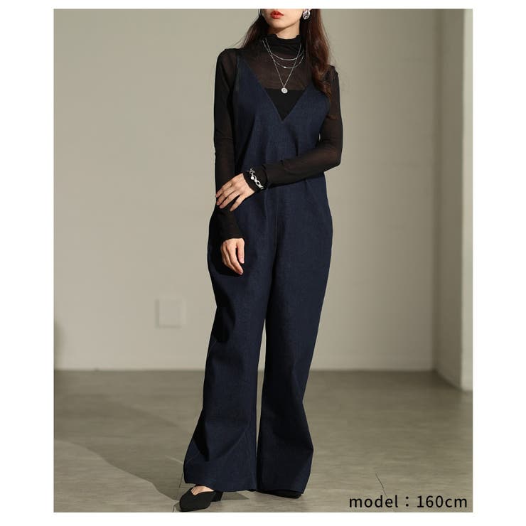 ラクなのに大人顔に決まるストレッチデニムオールインワン レディース ファッション | Sawa a la mode | 詳細画像13 