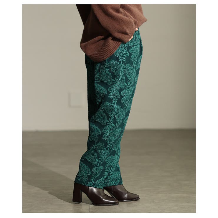 スタイリングに華を添えるリーフジャガードテーパードパンツ レディース ファッショ… | Sawa a la mode | 詳細画像12 