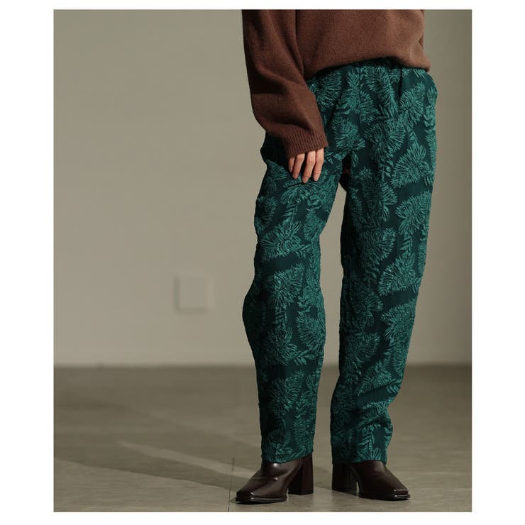 スタイリングに華を添えるリーフジャガードテーパードパンツ レディース ファッショ… | Sawa a la mode | 詳細画像14 