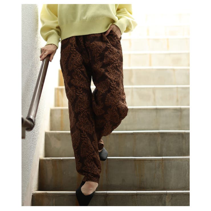 スタイリングに華を添えるリーフジャガードテーパードパンツ レディース ファッショ… | Sawa a la mode | 詳細画像18 