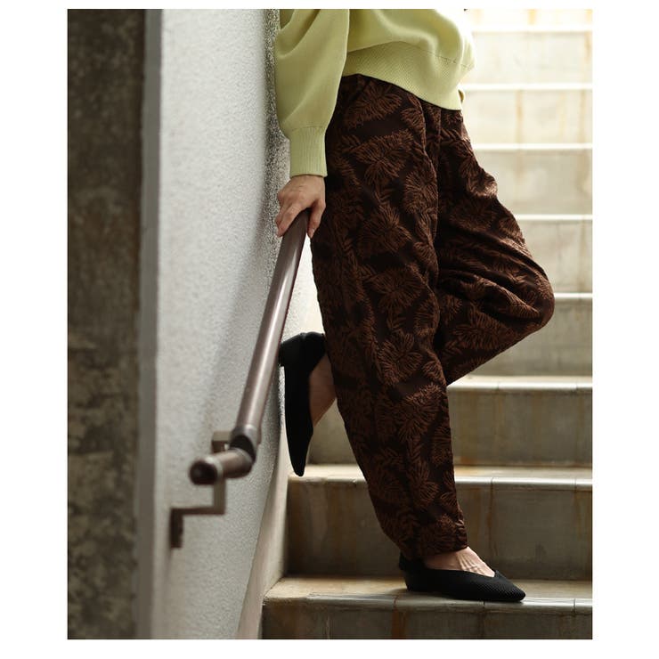 スタイリングに華を添えるリーフジャガードテーパードパンツ レディース ファッショ… | Sawa a la mode | 詳細画像22 