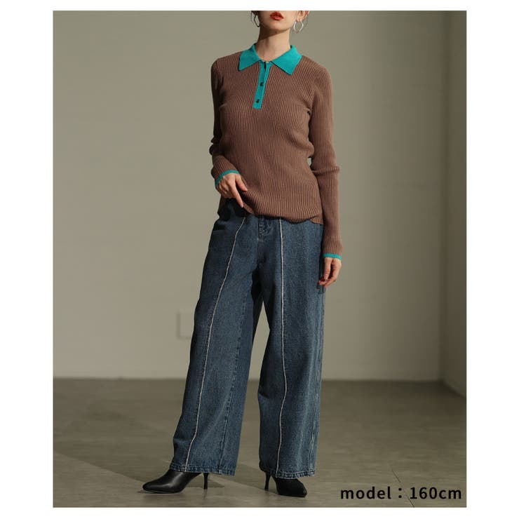 ヒトクセ添えるセンターラインストレートデニムパンツ レディース ファッション | Sawa a la mode | 詳細画像7 