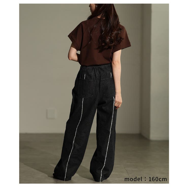 ヒトクセ添えるセンターラインストレートデニムパンツ レディース ファッション | Sawa a la mode | 詳細画像18 