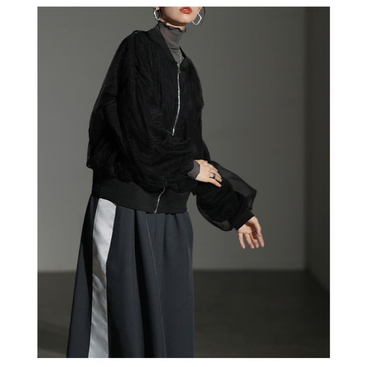 トレンドを羽織るチュールレイヤードライトブルゾン レディース ファッション | Sawa a la mode | 詳細画像14 