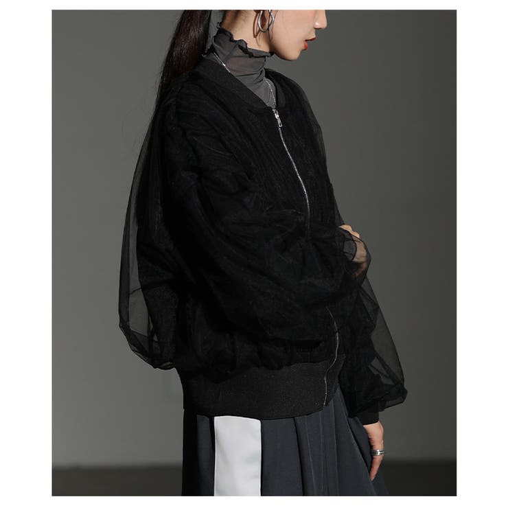 トレンドを羽織るチュールレイヤードライトブルゾン レディース ファッション | Sawa a la mode | 詳細画像15 