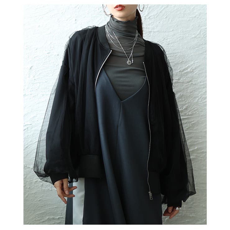 トレンドを羽織るチュールレイヤードライトブルゾン レディース ファッション | Sawa a la mode | 詳細画像18 