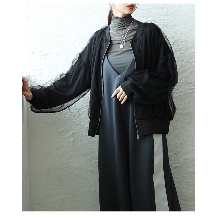 トレンドを羽織るチュールレイヤードライトブルゾン レディース ファッション | Sawa a la mode | 詳細画像19 