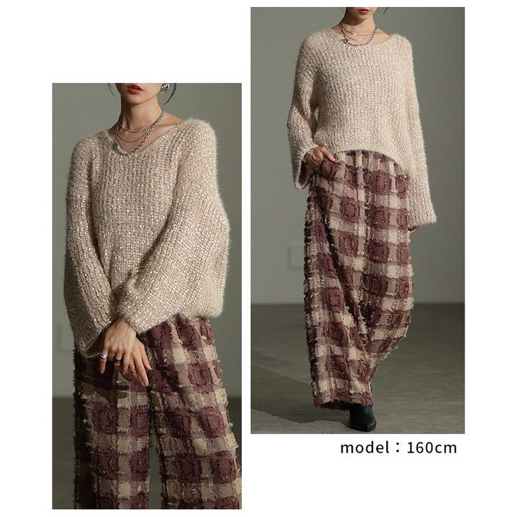 表情を豊かにするリボンヤーンローゲージリブニット レディース ファッション | Sawa a la mode | 詳細画像9 