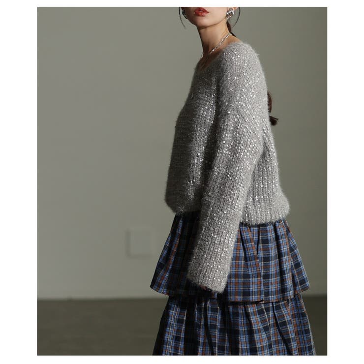 表情を豊かにするリボンヤーンローゲージリブニット レディース ファッション | Sawa a la mode | 詳細画像21 