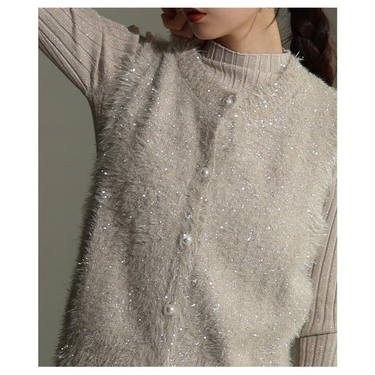 重ね着をアップデートするラメシャギーニットベスト レディース ファッション | Sawa a la mode | 詳細画像16 