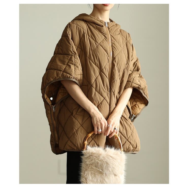 2wayキルティングジップアップフーディーポンチョ レディース ファッション | Sawa a la mode | 詳細画像7 