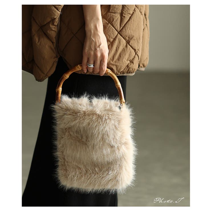 心ときめくフェイクファースクエアハンドバッグ レディース ファッション | Sawa a la mode | 詳細画像2 